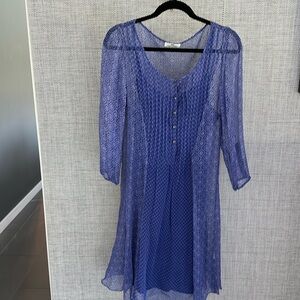 Malene Birger silk dress with cotton slip. Periwinkle blue